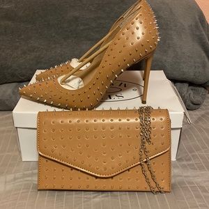 Steve Madden Spike Heels with matching clutch 🔥